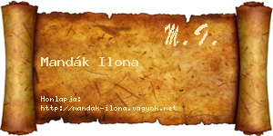 Mandák Ilona névjegykártya